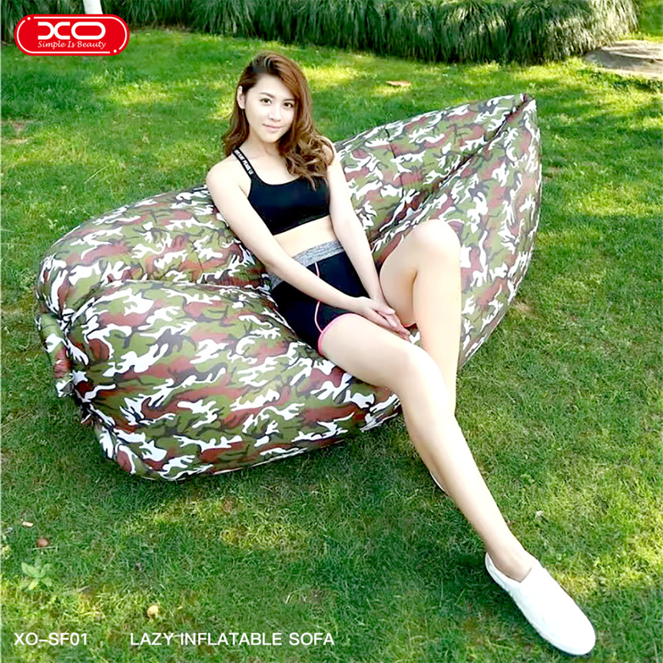 SOFA INFLABLE PARA EXTERIOR SF-01 CAMUFLADO XO